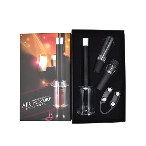 Hoshen Ensemble de 4 couteaux de luxe en forme de U avec décapsuleur, ouvre bouteille et bec verseur en alliage daluminium