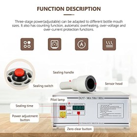 NEWTRY - Bouchon de bouteille manuel à induction - Réglage automatique de la puissance - Petit diamètre 10-50 mm blanc