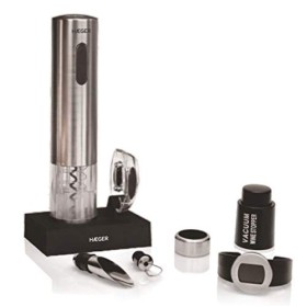 HAEGER LUCCA PACK - Décapsuleur de vin rechargeable, support de charge élégant avec coupe-capsule + 4 accessoires, tire-bouch