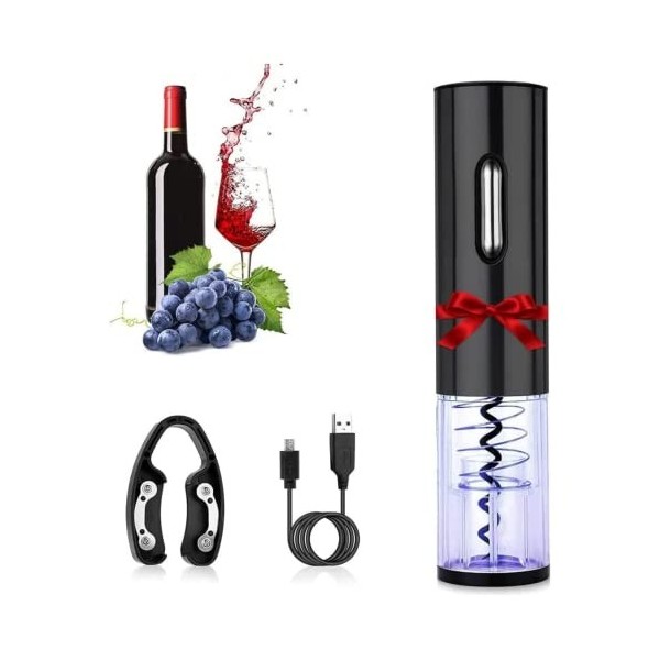 Gohytal Tire-Bouchon Électrique Rechargeable USB,Ouvre-Bouteille de vin Automatique avec Coupe-Capsule Cadeau pour le vin Acc