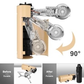 Odoland Réchaud de Camping Pliable, Réchaud Butane Portable 1400W avec Sac de Rangement, Idéal pour le Camping, les Voyages e
