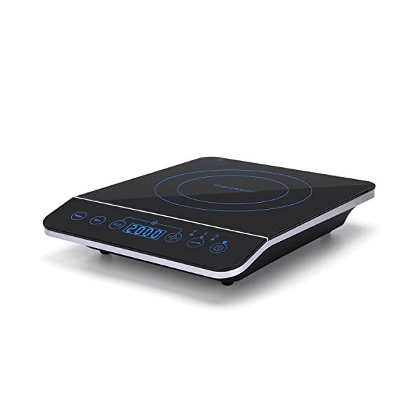 Aigostar BlueFire 30PKZ - Plaque à induction portable 10 puissances. Tactile, programmable, chauffe rapide. Écran LED. 2000W,