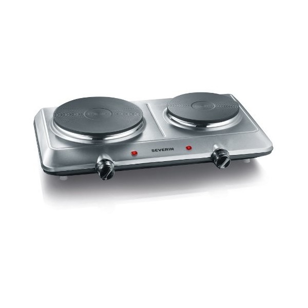 SEVERIN Plaque de cuisson électrique double 2 500 W, Plaque de cuisine pour logement étudiant ou camping, Plaque électrique a