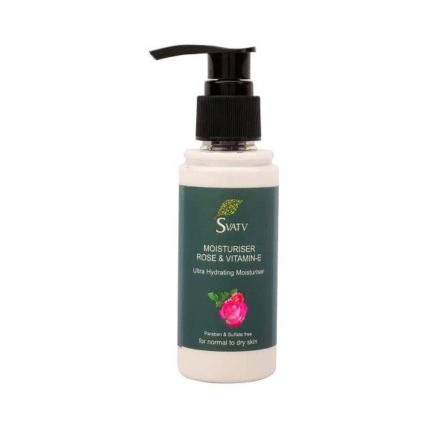 SVATV Rose Vitamine E Hydratant Visage et Lotion Corporelle pour Peaux Normales, Sensibles et Sèches - Hydratant Soins de la 