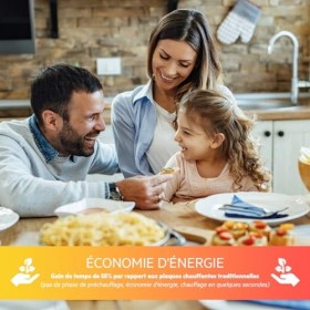 Clatronic EKI 3569 Plaque de cuisson à induction individuelle, plaque de cuisson à induction avec surface en verre céramique,