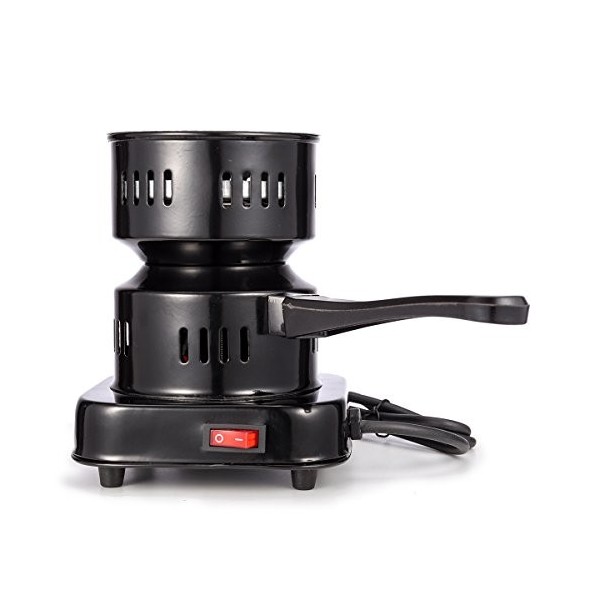 Rman® Allume Charbon Chicha éLectrique 600W poignée antidérapante 150CM câble narguilé briquet panier en acier à vis grille m