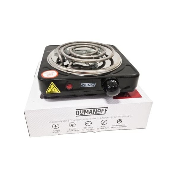 Allume Charbon Chicha Electrique 1000 W - Plaque Chauffante pour Charbon Naturel - Diamètre 14 Cm - Couleur Noir