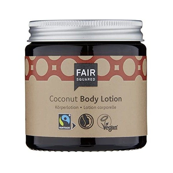 Fair Squared - Lait corporel à la noix de coco 100 ml - Soins pour peaux sèches - Végétalien, cosmétiques naturels - Zéro déc