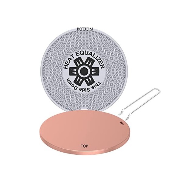 Égaliseur de chaleur 23,5 cm sans bâton finition cuivre diffuseur de chaleur pour cuisinière à gaz – Plaque chauffante en alu