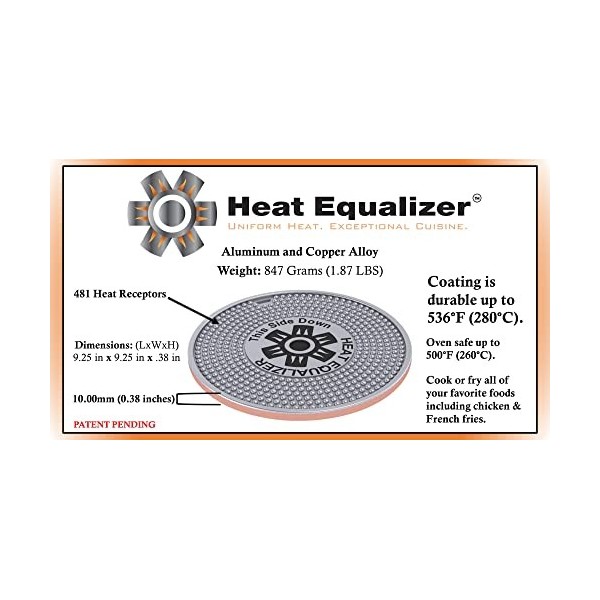 Égaliseur de chaleur 23,5 cm sans bâton finition cuivre diffuseur de chaleur pour cuisinière à gaz – Plaque chauffante en alu