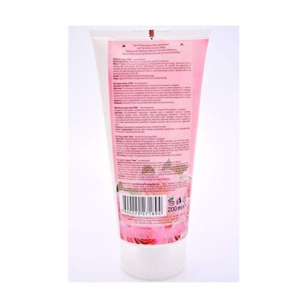 Lait corporel hydratant et nourrissant ROSE avec coenzyme Q10, huile de rose et vitamine E 200ml, Lait Power Anti-Âge, Apaisa