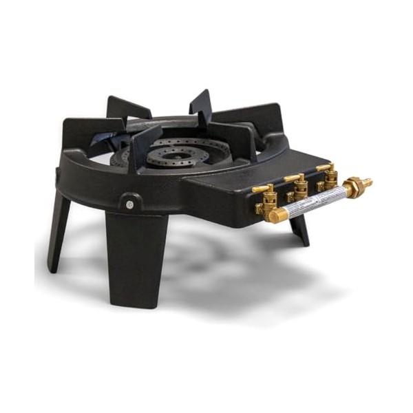 PROWELTEK - Rechaud gaz 4 pieds Fonte véritable 9800 2 Bruleurs Plats grands volumes