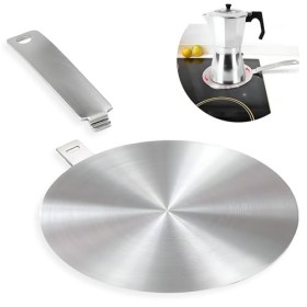 MoniDecor ® Adaptateur Induction pour Casseroles et poêles de 20 cm acier inoxydable | Adaptateur Cafetière à Induction 14 cm