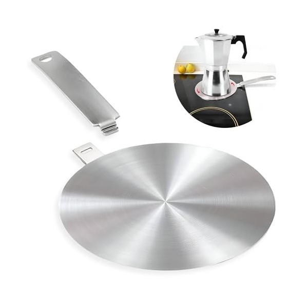 MoniDecor ® Adaptateur Induction pour Casseroles et poêles de 20 cm acier inoxydable | Adaptateur Cafetière à Induction 14 cm