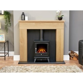 Adam Aviemore Feu électrique en noir - Prise européenne