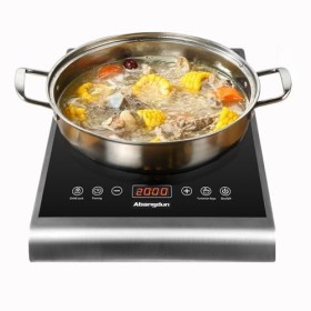 Plaque à Induction Abangdun, 2000W Plaque de Cuisson à Induction avec 10 Niveaux de Puissance, 200W-2000W, Plage de Températu