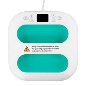 QWORK® Presse à Chaleur Portable, Plaque chauffante 22,5 cm x 22,5 cm pour T-Shirts, Sacs, Coussins - Chauffe jusquà 205 °C 