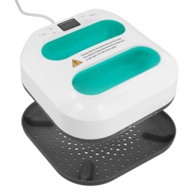 QWORK® Presse à Chaleur Portable, Plaque chauffante 22,5 cm x 22,5 cm pour T-Shirts, Sacs, Coussins - Chauffe jusquà 205 °C 