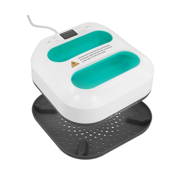 QWORK® Presse à Chaleur Portable, Plaque chauffante 22,5 cm x 22,5 cm pour T-Shirts, Sacs, Coussins - Chauffe jusquà 205 °C 