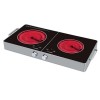 Silver Style - Plaque de cuisson vitrocéramique 2 feux posable - 3300W, minuterie, réchaud électrique réglage 9 positions, po