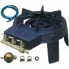 FOKER-Réchaud à Gaz en Fonte ，3 Robinets-28/37Mbar,4 pieds 3 robinets + Tuyau gaz à vis 1.50m + Détendeur Butane
