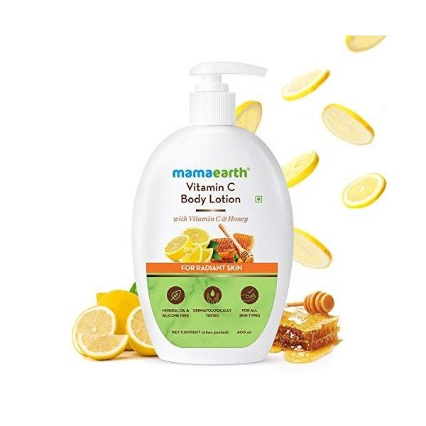 Mamaearth Vitamine C - Lotion pour le corps à la vitamine C et au miel - Pour une peau éclatante - 400 ml