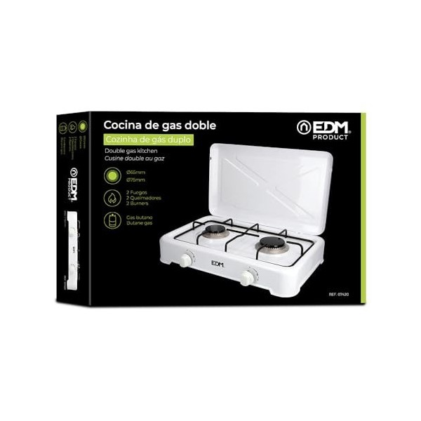 Zarivy Cuisinière à Gaz Émaillée 2 Feux, Gaz, Acier, 8,500 BTU