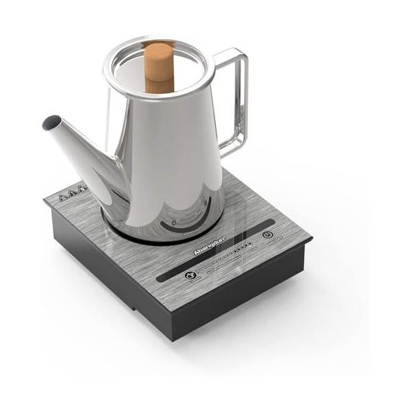 Plaque à Induction Mini Abangdun, Réchaud à Induction Portable de 900W avec 5 Niveaux de Puissance, Minuterie, Arrêt Automati