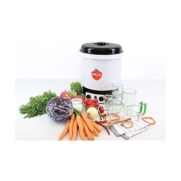 Weck Stérilisateur électrique WAT 15, 29 litres, Émail, Autocuiseur programmable avec thermostat et minuterie