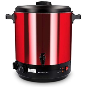 Navaris Stérilisateur à Bocaux Électrique - Machine à Vin Chaud 27L - Distributeur Boissons en INOX - Autocuiseur Minuteur - 