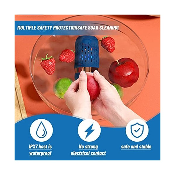 Machine De Nettoyage De Légumes Forme De Capsule Portable À Ultrasons Sans Fil Purificateur De Nourriture De Fruits Ménage Cu