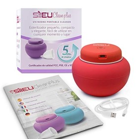 Sileu Clean Plus Stérilisateur électrique rechargeable USB compact pour verres menstruels - Lampe à quartz UV et ozone - Roug