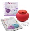 Sileu Clean Plus Stérilisateur électrique rechargeable USB compact pour verres menstruels - Lampe à quartz UV et ozone - Roug