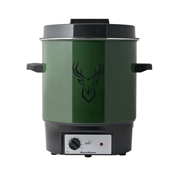 KOCHSTAR K99125035, Stérilisateur de bocaux électrique, Thermostat, 27 litres, Acier Emaillé, Décor Cerf