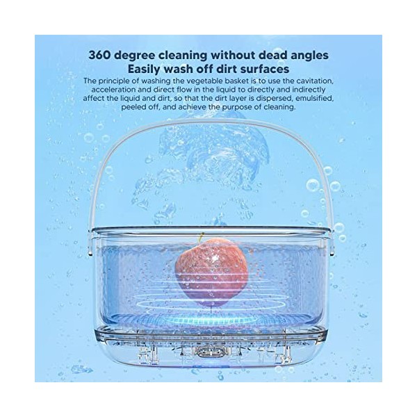 Machine à Laver les Fruits et Légumes, Nettoyeur Ultrasonique de Fruits et Légumes, Dispositif de Nettoyage des Fruits avec P