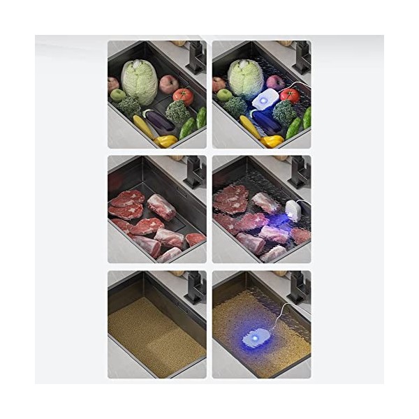 Haptufer Lot de 2 désinfectants de légumes portable ultrasonique, purificateur daliments pour fruits, maison, cuisine