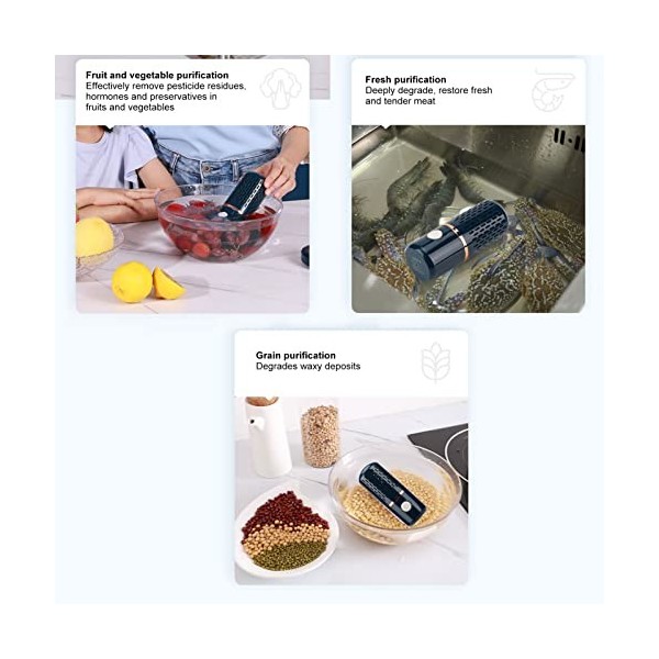 Pilipane Machine à laver les fruits, les légumes, la machine à laver multifonctionnelle, sans fil, chargement USB, capsule au