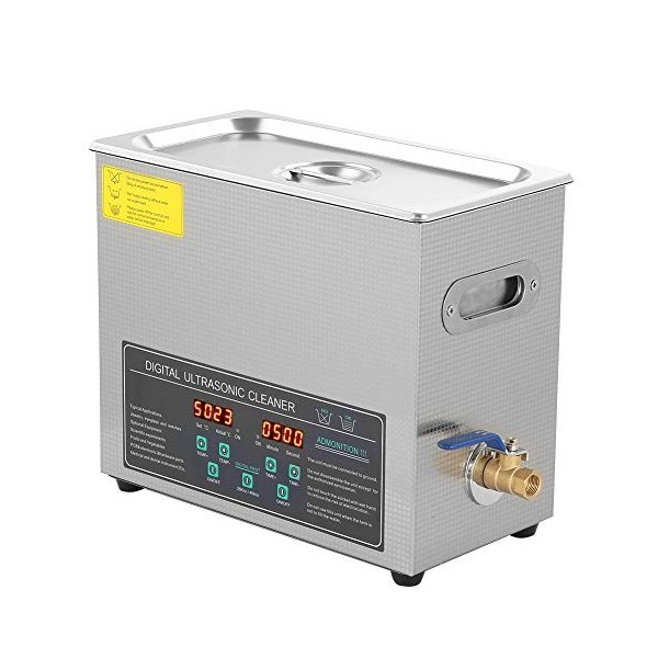 Cocoarm Nettoyeur à ultrasons à double fréquence en acier inoxydable - 6 l - Prise européenne 220 V