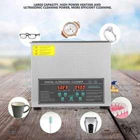 Cocoarm Nettoyeur à ultrasons à double fréquence en acier inoxydable - 6 l - Prise européenne 220 V