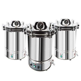 hzexun Stérilisateur à vapeur électrique en acier inoxydable pour équipement médical dentaire réglage du temps, 18 l 