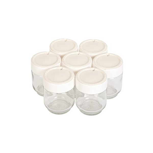 Moulinex YG231E32 Yaourtière Yogurteo 7 Pots de Yaourt Inclus Programmable Écran LCD Minuteur 13W Champagne