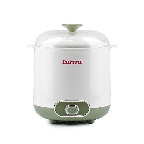 Girmi YG02 YG02 Yaourtière électrique avec accessoires pour yaourt grec, capacité totale 1,5 litres, 2 récipients pour utilis