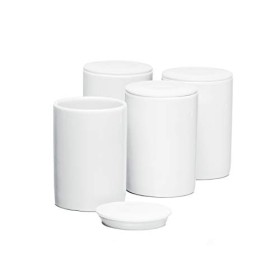 Rommelsbacher Lot de gobelets en céramique JB 4-125 ml, avec couvercle, convient pour yaourtière JG 80, blanc