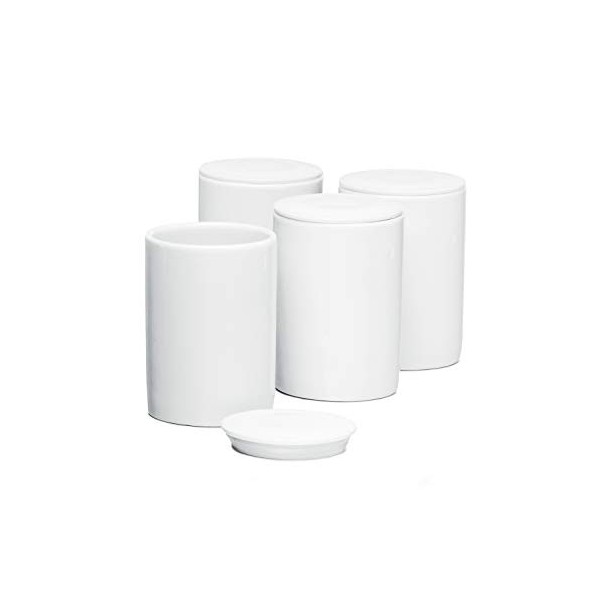 Rommelsbacher Lot de gobelets en céramique JB 4-125 ml, avec couvercle, convient pour yaourtière JG 80, blanc