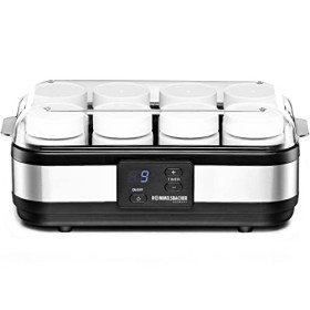 Rommelsbacher JG 40, Yaourtière en Acier Inoxydable/Noir, 8 pots de 1 - 220 - 240 V - 40 watts