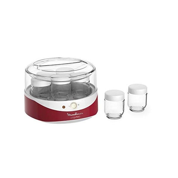 MOULINEX YG229510 Yogurteo Yaourtiere 7 Pots - Rouge et Blanc