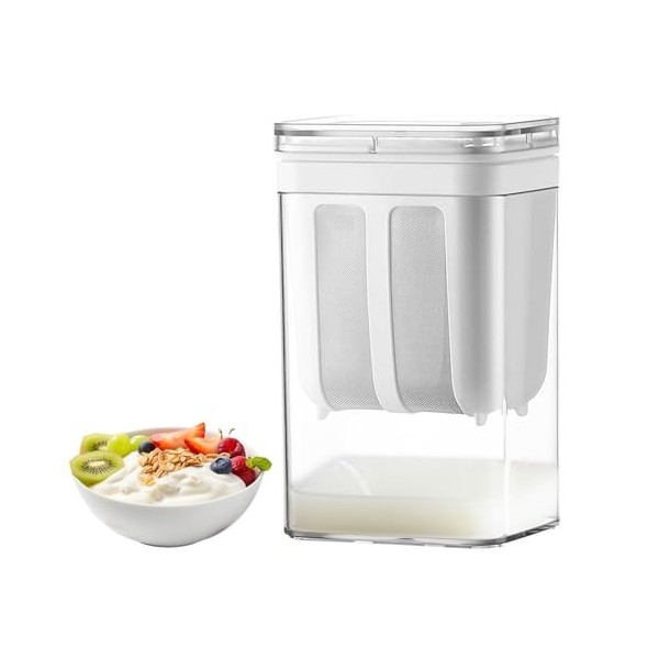 Golgner Passoire à yaourt grecque, séparateur de yaourt et de lactosérum, filtre à yaourt, yaourt, 1100 ml avec 80 tamis en m