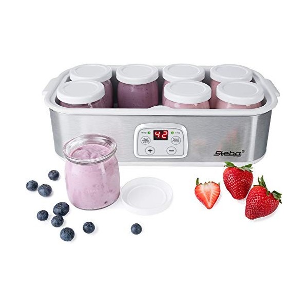 Steba JM 3 Yaourt Maker, Plastique, 1,5 litres, Acier inoxydable/blanc ?