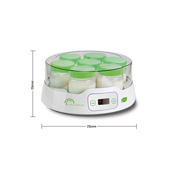 LITTLE BALANCE 8487 Yaourtière 7 Digital, Yaourtière + 13 Pots en Verre 190ml pour des yaourts faits maison, Timer jusquà 14