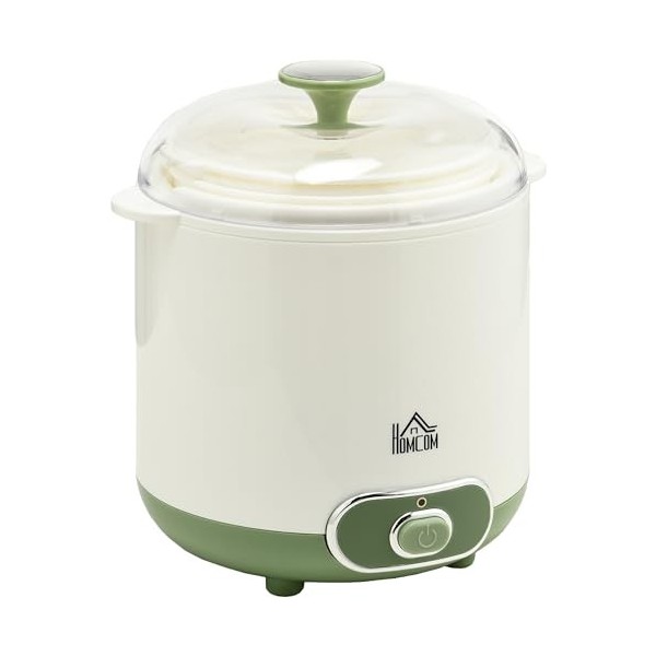 HOMCOM Yaourtière électrique avec 2 récipients de 1,5L, filtre pour yaourt grec et 2 couvercles, puissance 20W, plastique bla
